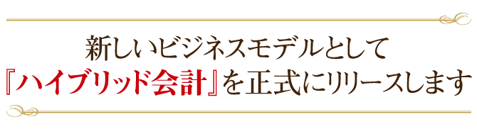 新しいビジネスモデルとして『ハイブリッド会計』を正式にリリースします